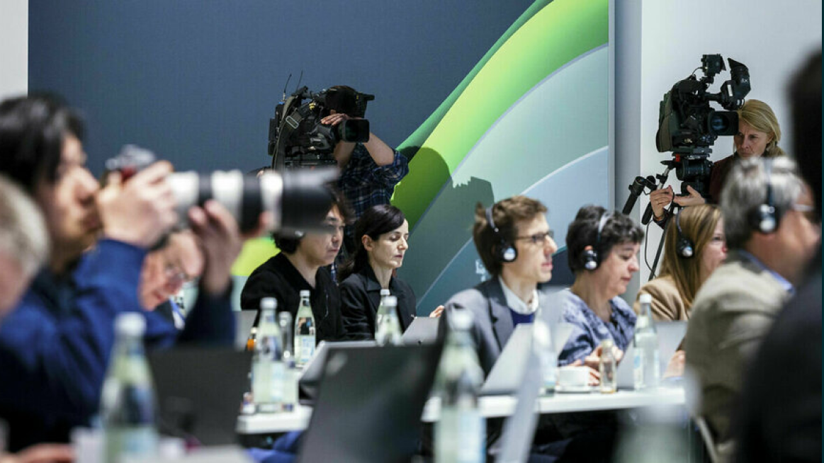 Annual Media Conference 2023 - meeting with cameramen in the background